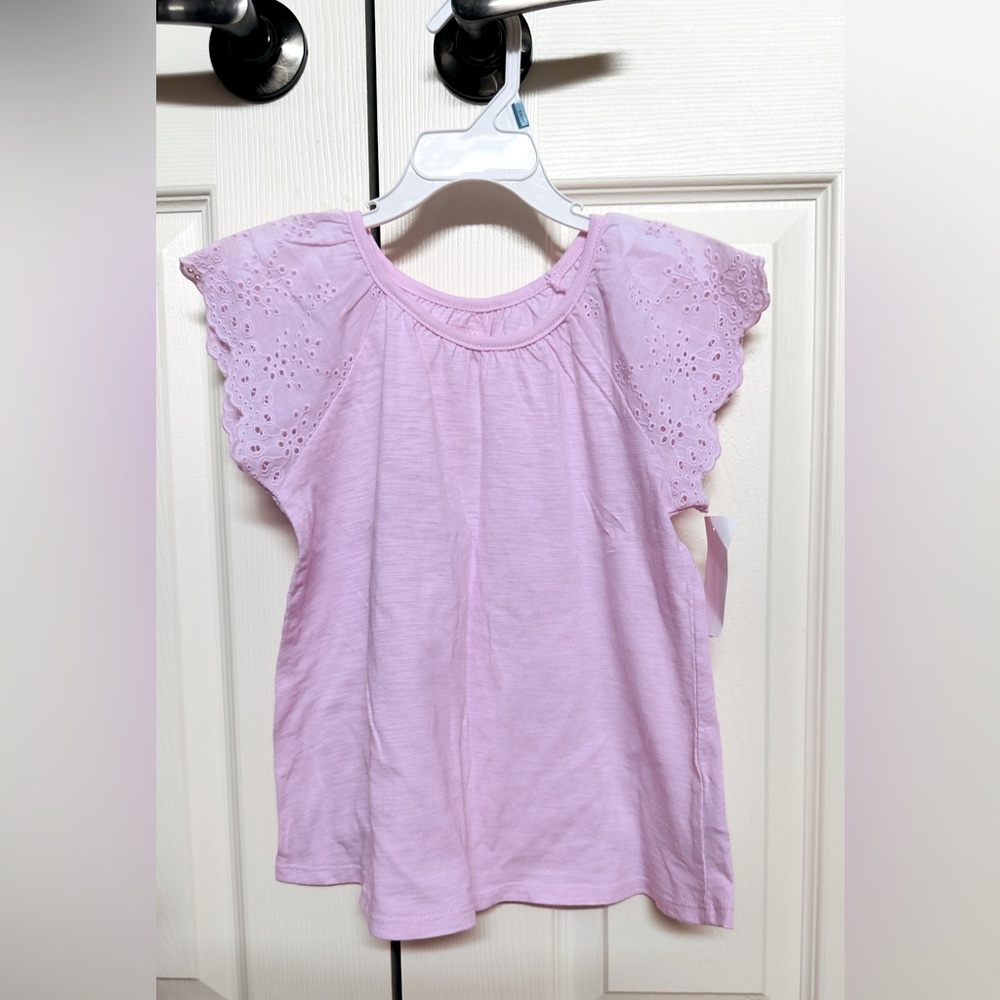 Brand new Oshkosh Pink Eyelet Sleeve Kids Top size 6